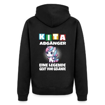 KITA Leavers School Child School Enrollment - Unisex Premium Organic Zip Hoodie - black - Back - Nico (187cm)