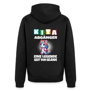 KITA Leavers School Child School Enrollment - Unisex Premium Organic Zip Hoodie - black - Back - Nico (187cm)