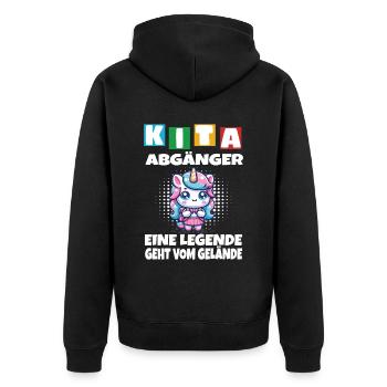 KITA Leavers School Child School Enrollment - Unisex Premium Organic Zip Hoodie - black - Back - Nico (187cm)