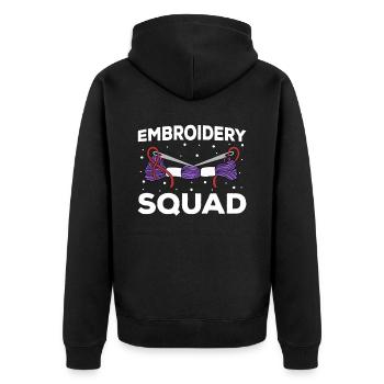 Embroidery Beading Embroidery Pattern Cross Stitch - Unisex Premium Organic Zip Hoodie - black - Back - Nico (187cm)