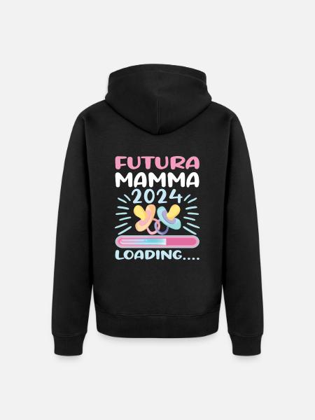 Super Mamma 2024 Loading - Unisex Premium Organic Zip Hoodie - black