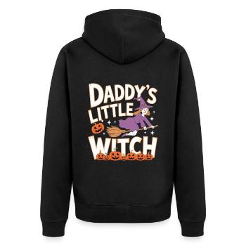 La petite sorcière de papa de la sorcière d’Halloween - Veste à capuche bio Premium Unisexe - noir - Dos - Nico (187cm)