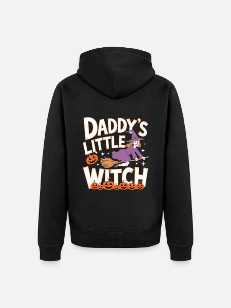 Halloween Witch Daddy's Little Witch - Unisex Premium Organic Zip Hoodie - black