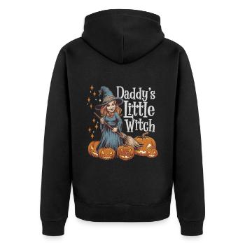 La petite sorcière de papa de la sorcière d’Halloween - Veste à capuche bio Premium Unisexe - noir - Dos - Nico (187cm)