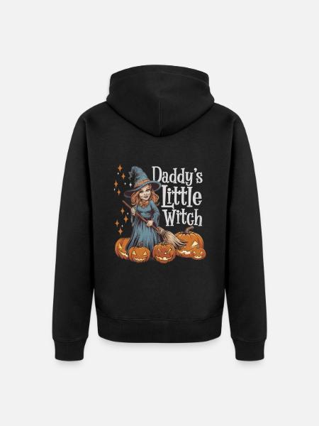 Halloween Witch Daddy's Little Witch - Unisex Premium Organic Zip Hoodie - black