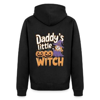 La petite sorcière de papa de la sorcière d’Halloween - Veste à capuche bio Premium Unisexe - noir - Dos - Nico (187cm)