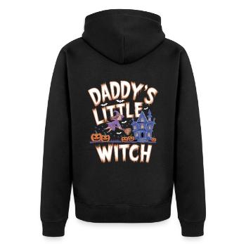 La petite sorcière de papa de la sorcière d’Halloween - Veste à capuche bio Premium Unisexe - noir - Dos - Nico (187cm)