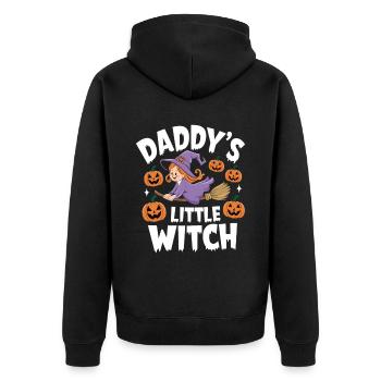 La petite sorcière de papa de la sorcière d’Halloween - Veste à capuche bio Premium Unisexe - noir - Dos - Nico (187cm)
