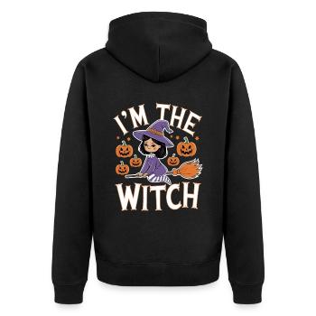 Sorcière d’Halloween Je suis la sorcière Halloween - Veste à capuche bio Premium Unisexe - noir - Dos - Nico (187cm)