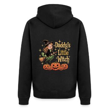 La petite sorcière de papa de la sorcière d’Halloween - Veste à capuche bio Premium Unisexe - noir - Dos - Nico (187cm)