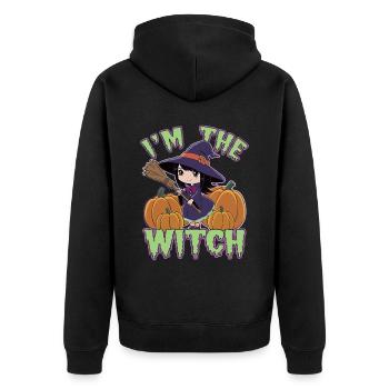 Sorcière d’Halloween Je suis la sorcière Halloween - Veste à capuche bio Premium Unisexe - noir - Dos - Nico (187cm)