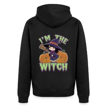 Sorcière d’Halloween Je suis la sorcière Halloween - Veste à capuche bio Premium Unisexe - noir - Dos - Nico (187cm)