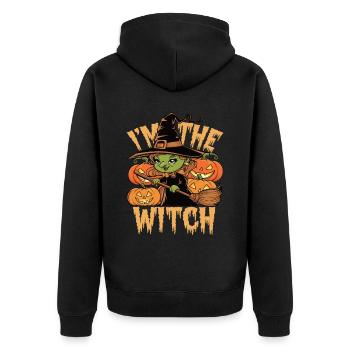 Sorcière d’Halloween Je suis la sorcière Halloween - Veste à capuche bio Premium Unisexe - noir - Dos - Nico (187cm)