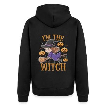 Sorcière d’Halloween Je suis la sorcière Halloween - Veste à capuche bio Premium Unisexe - noir - Dos - Nico (187cm)