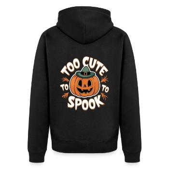 Zu Niedlich Zum Gruseln Halloween - Unisex Premium Bio Zip Hoodie - Schwarz - Hinten - Nico (187cm)