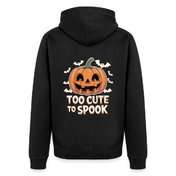 Zu Niedlich Zum Gruseln Halloween - Unisex Premium Bio Zip Hoodie - Schwarz - Hinten - Nico (187cm)