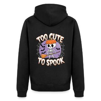 Zu Niedlich Zum Gruseln Halloween - Unisex Premium Bio Zip Hoodie - Schwarz - Hinten - Nico (187cm)