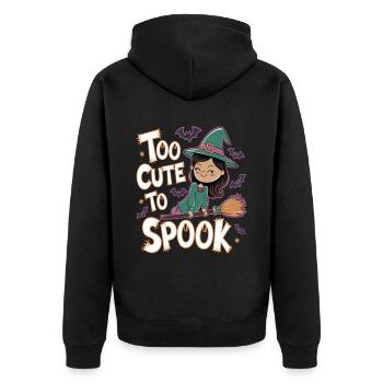 Zu Niedlich Zum Gruseln Halloween - Unisex Premium Bio Zip Hoodie - Schwarz - Hinten - Nico (187cm)