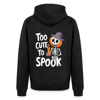 Zu Niedlich Zum Gruseln Halloween - Unisex Premium Bio Zip Hoodie - Schwarz - Hinten - Nico (187cm)