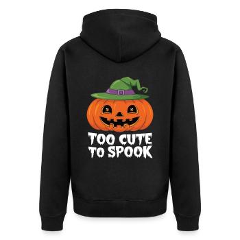 Zu Niedlich Zum Gruseln Halloween - Unisex Premium Bio Zip Hoodie - Schwarz - Hinten - Nico (187cm)