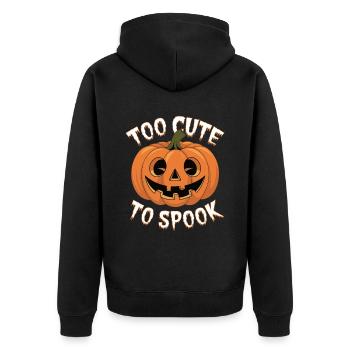 Zu Niedlich Zum Gruseln Halloween - Unisex Premium Bio Zip Hoodie - Schwarz - Hinten - Nico (187cm)