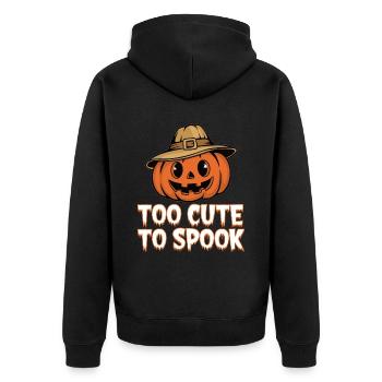 Zu Niedlich Zum Gruseln Halloween - Unisex Premium Bio Zip Hoodie - Schwarz - Hinten - Nico (187cm)
