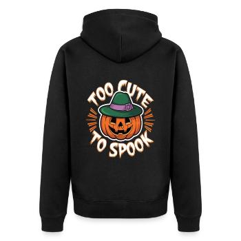 Zu Niedlich Zum Gruseln Halloween - Unisex Premium Bio Zip Hoodie - Schwarz - Hinten - Nico (187cm)