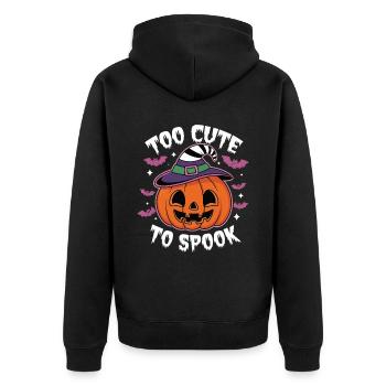 Zu Niedlich Zum Gruseln Halloween - Unisex Premium Bio Zip Hoodie - Schwarz - Hinten - Nico (187cm)