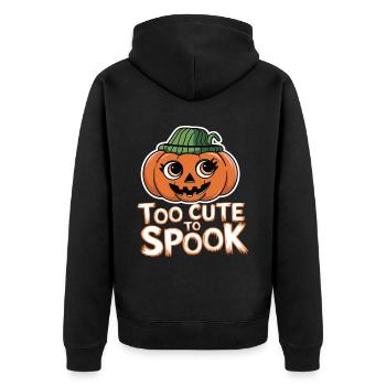 Zu Niedlich Zum Gruseln Halloween - Unisex Premium Bio Zip Hoodie - Schwarz - Hinten - Nico (187cm)