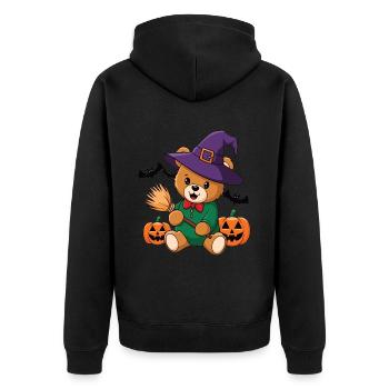 Halloween Teddy Bear Halloween Bear - Unisex Premium Organic Zip Hoodie - black - Back - Nico (187cm)