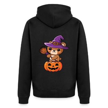 Halloween Teddy Bear Halloween Bear - Unisex Premium Organic Zip Hoodie - black - Back - Nico (187cm)