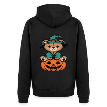 Ours en peluche d’Halloween Ours d’Halloween - Veste à capuche bio Premium Unisexe - noir - Dos - Nico (187cm)