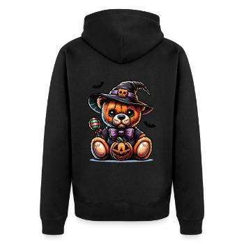 Halloween Teddy Bear Halloween Bear - Unisex Premium Organic Zip Hoodie - black - Back - Nico (187cm)