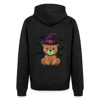 Halloween Teddy Bear Halloween Bear - Unisex Premium Organic Zip Hoodie - black - Back - Nico (187cm)