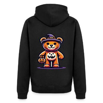 Halloween Teddy Bear Halloween Bear - Unisex Premium Organic Zip Hoodie - black - Back - Nico (187cm)