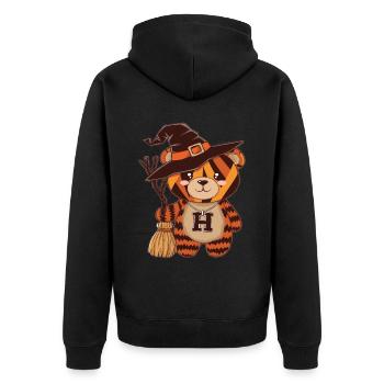 Halloween Teddy Bear Halloween Bear - Unisex Premium Organic Zip Hoodie - black - Back - Nico (187cm)