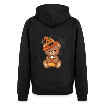 Ours en peluche d’Halloween Ours d’Halloween - Veste à capuche bio Premium Unisexe - noir - Dos - Nico (187cm)