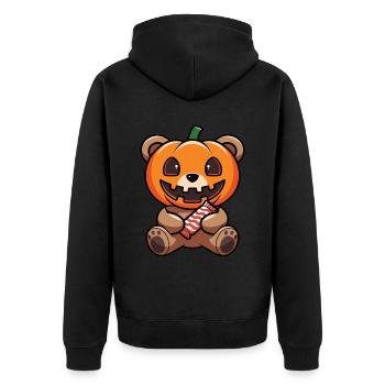 Halloween Teddy Bear Halloween Bear - Unisex Premium Organic Zip Hoodie - black - Back - Nico (187cm)