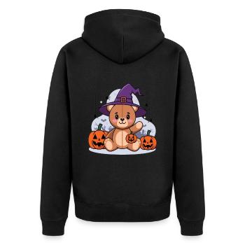 Ours en peluche d’Halloween Ours d’Halloween - Veste à capuche bio Premium Unisexe - noir - Dos - Nico (187cm)