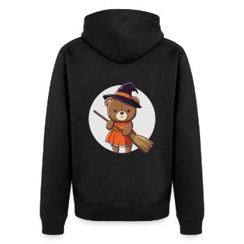 Halloween Teddy Bear Halloween Bear - Unisex Premium Organic Zip Hoodie - black - Back - Nico (187cm)