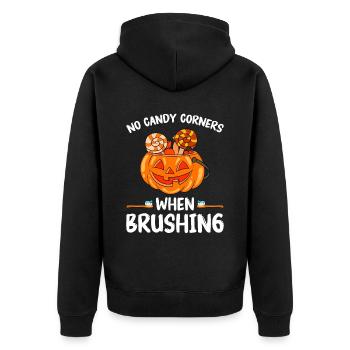 Zahnarzt Halloween Zahnarzthelferin - Unisex Premium Bio Zip Hoodie - Schwarz - Hinten - Nico (187cm)