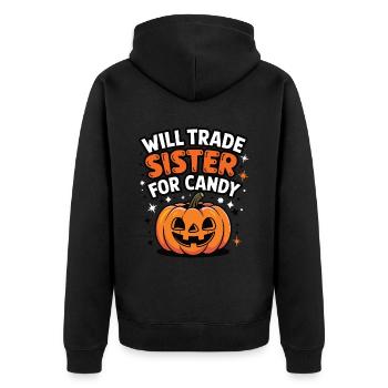 Halloween échangera sa sœur contre des bonbons - Veste à capuche bio Premium Unisexe - noir - Dos - Nico (187cm)