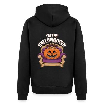 Halloween Women's Costume - Unisex Premium Organic Zip Hoodie - black - Back - Nico (187cm)