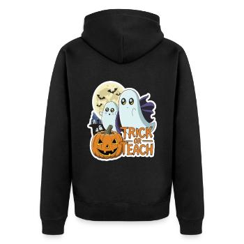 Trick Or Teach Halloween Teachers - Unisex Premium Organic Zip Hoodie - black - Back - Nico (187cm)
