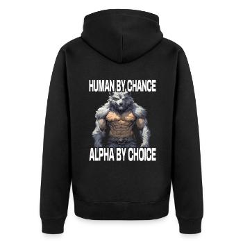 Loup-garou Alpha Loup Mème - Veste à capuche bio Premium Unisexe - noir - Dos - Nico (187cm)