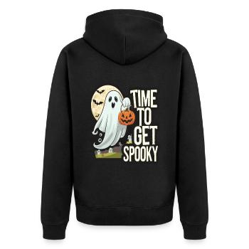 Doux Halloween Fantôme Halloween - Veste à capuche bio Premium Unisexe - noir - Dos - Nico (187cm)