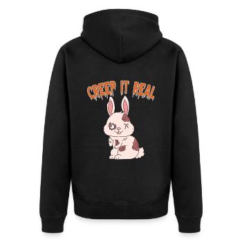 Mignon Halloween Fantôme Halloween - Veste à capuche bio Premium Unisexe - noir - Dos - Nico (187cm)