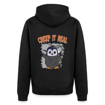 Mignon Halloween Fantôme Halloween - Veste à capuche bio Premium Unisexe - noir - Dos - Nico (187cm)