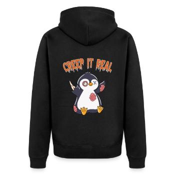 Mignon Halloween Fantôme Halloween - Veste à capuche bio Premium Unisexe - noir - Dos - Nico (187cm)