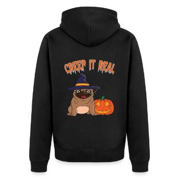 Mignon Halloween Fantôme Halloween - Veste à capuche bio Premium Unisexe - noir - Dos - Nico (187cm)